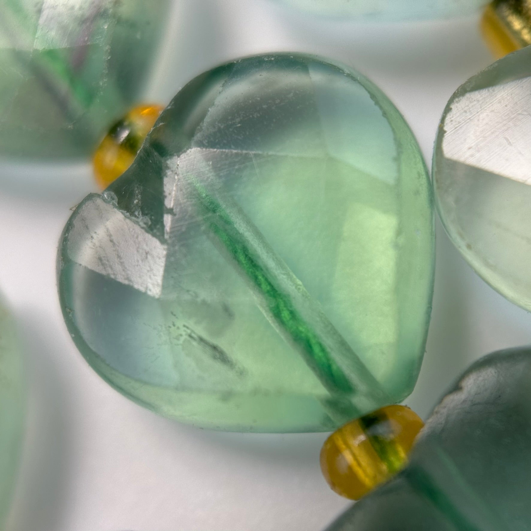 Green Fluorite Faceted Heart 12ÃƒÆ’Ã†â€™Ãƒâ€ Ã¢â‚¬â„¢ÃƒÆ’Ã‚Â¢ÃƒÂ¢Ã¢â‚¬Å¡Ã‚Â¬ÃƒÂ¢Ã¢â€šÂ¬Ã‚Â12 mm Beads image 1