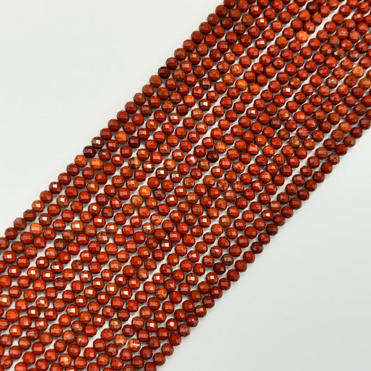 Jasper Red Faceted Round Beads (AA Quality)