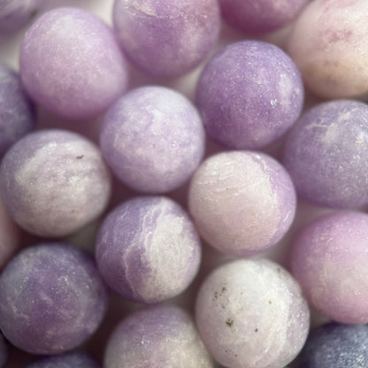 Lepidolite Frosted Round Beads image 4