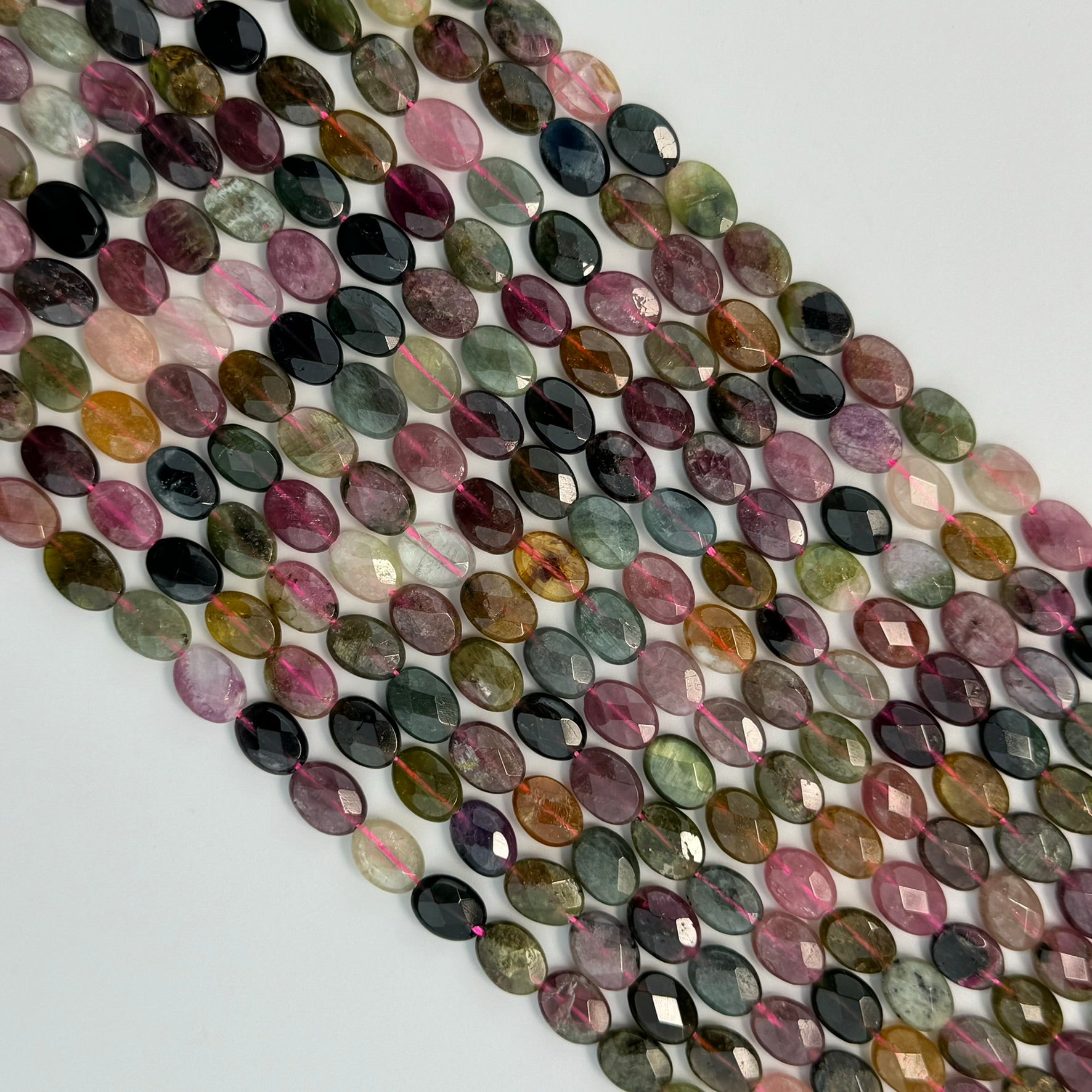 Tourmaline Faceted Oval Beads (A Quality) image 5