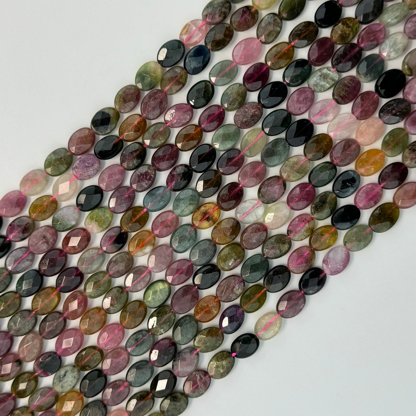 Tourmaline Faceted Oval Beads - (AA Quality)