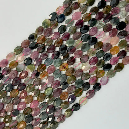 Tourmaline Faceted Oval Beads - (AA Quality)