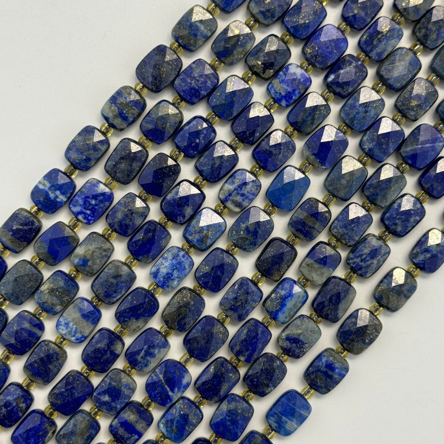 Lapis Lazuli Rectangular Faceted Cushion Cut 10xÂ8 mm Beads image 0