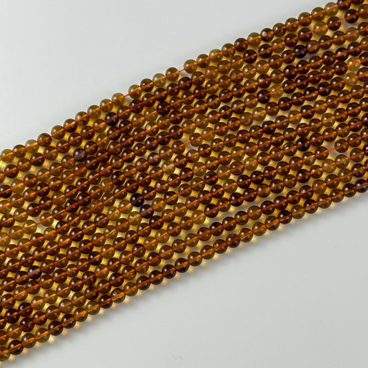 Amber Calcite Polished Round Beads image 0