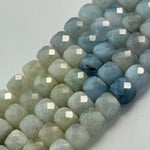 Aquamarine Morganite Square Beads image 1