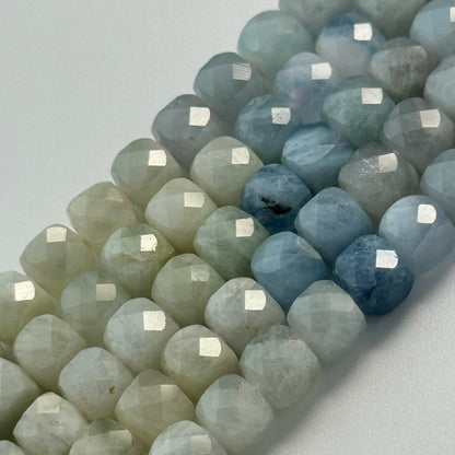 Aquamarine Morganite Square Beads image 1