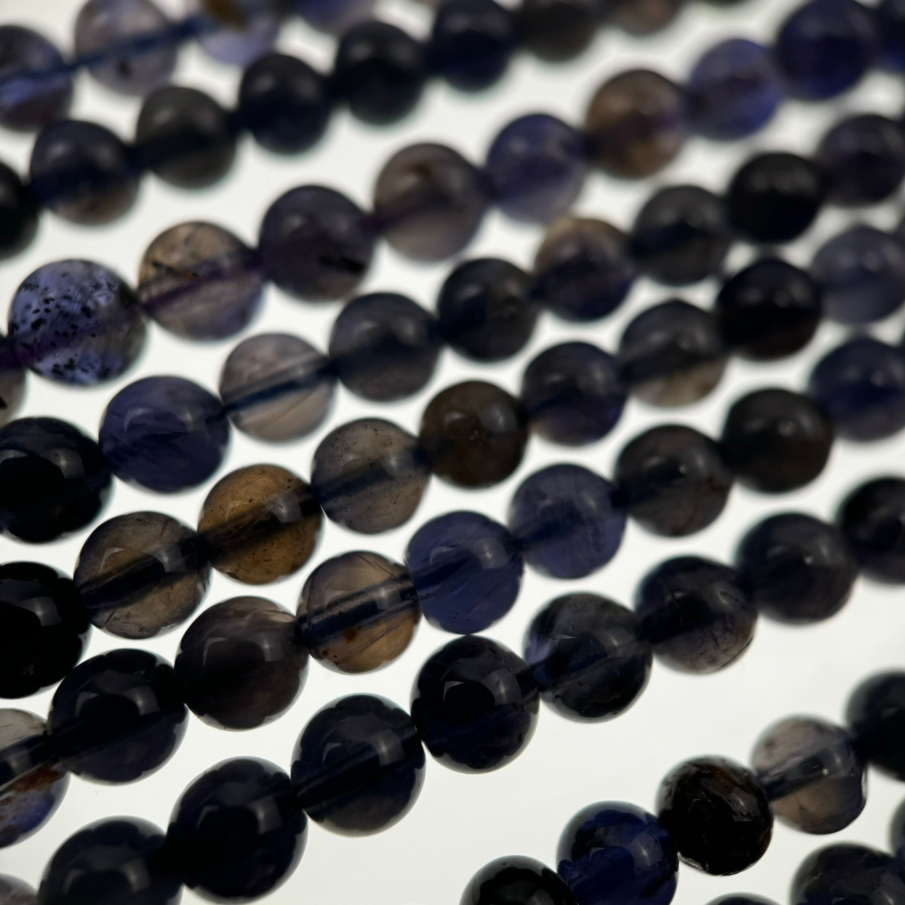 Iolite (Water Sapphire) Polished   Round Beads image 1