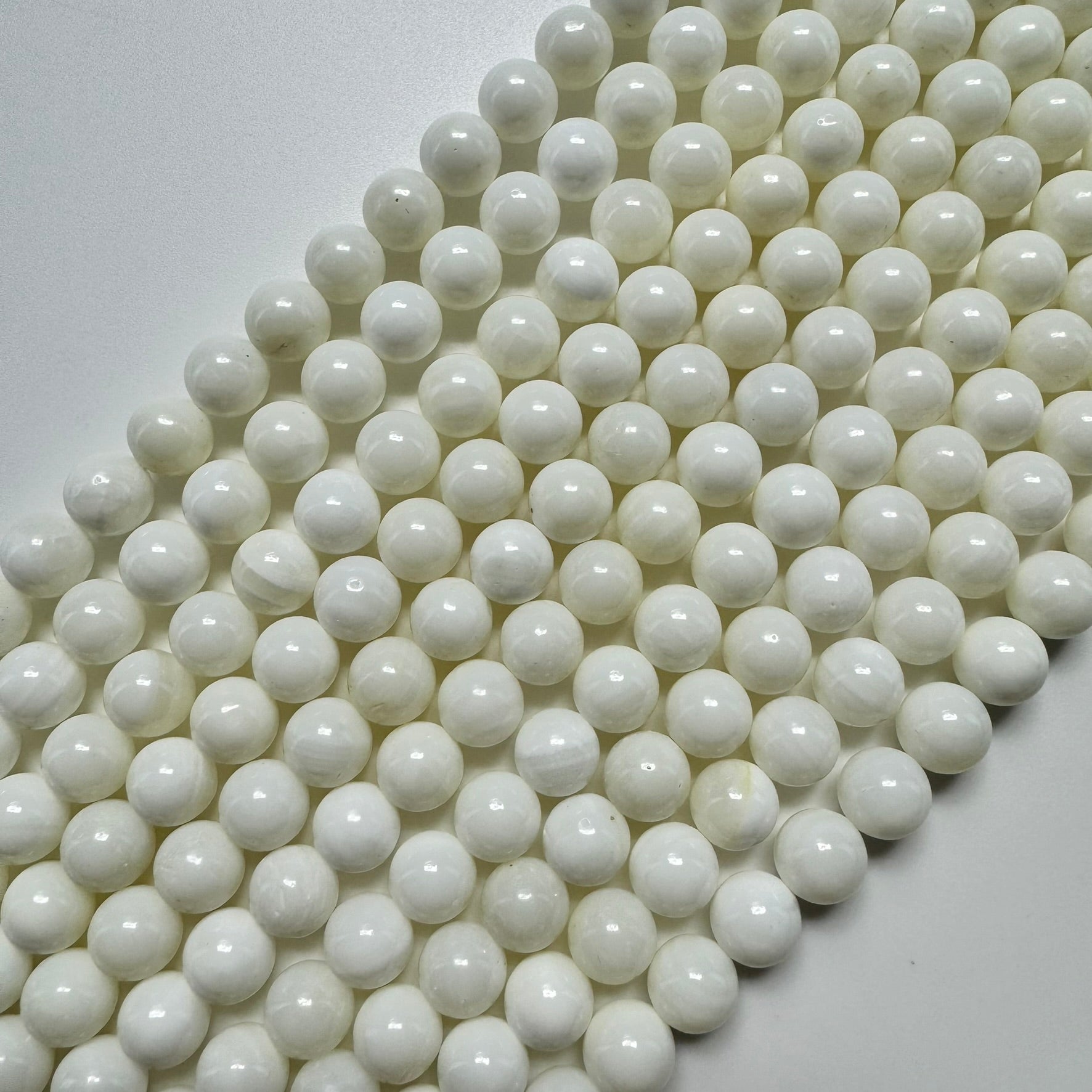 White Shell Polished  Round Beads image 9