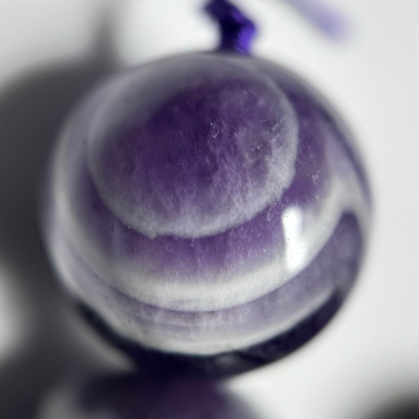 Chevron Amethyst Polished Round Beads image 13