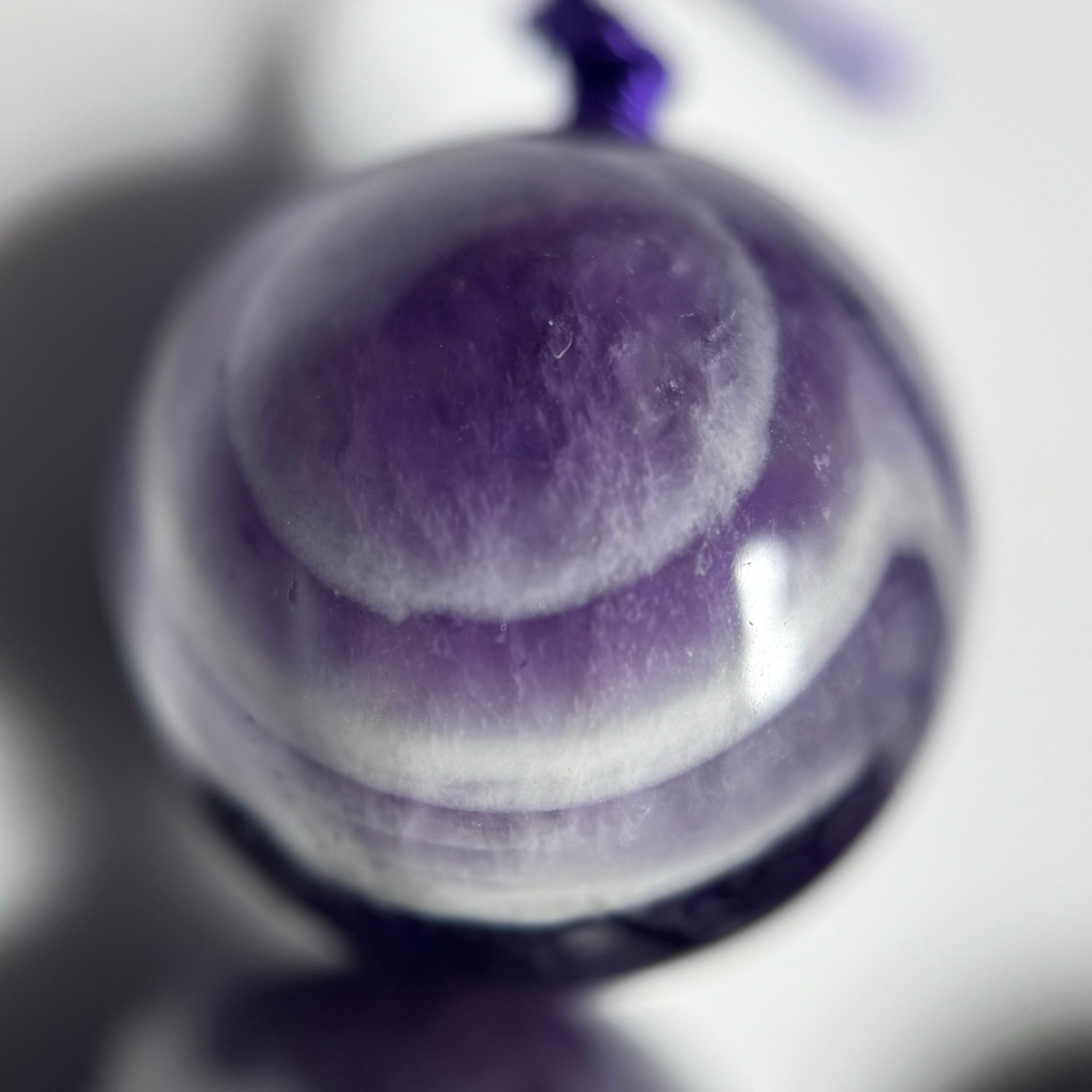 Chevron Amethyst Polished Round Beads image 13