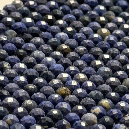 Dumortierite Faceted Round Gemstone Beads - (AB Quality)