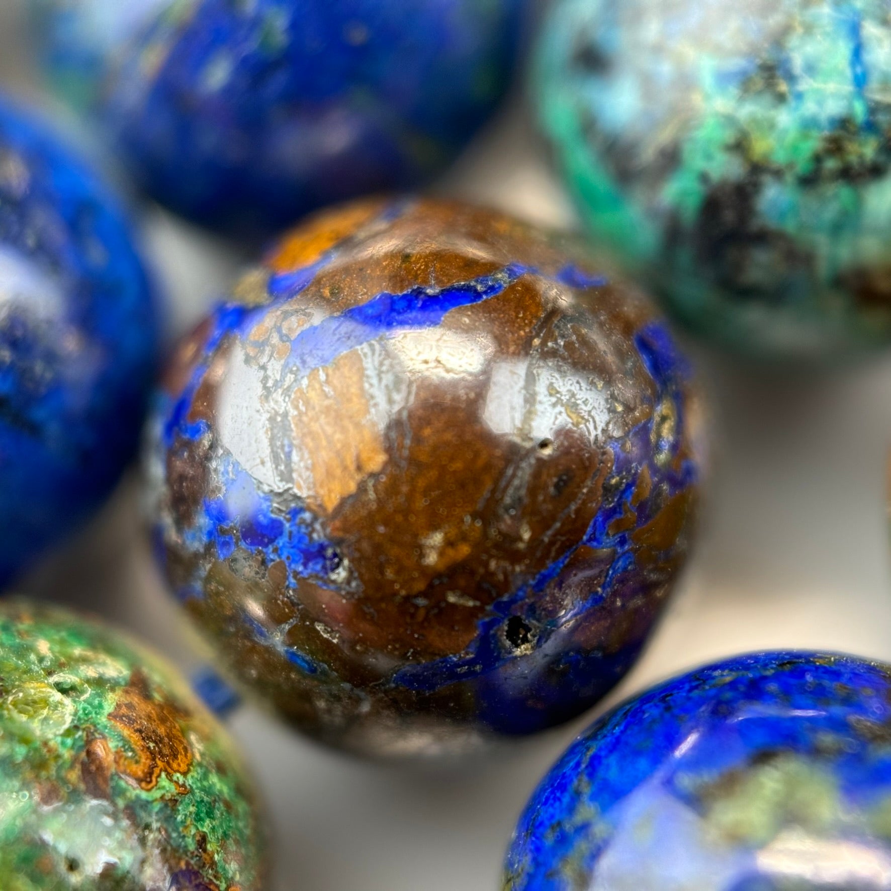 Azurite-Malachite AA Polished Round Beads image 1