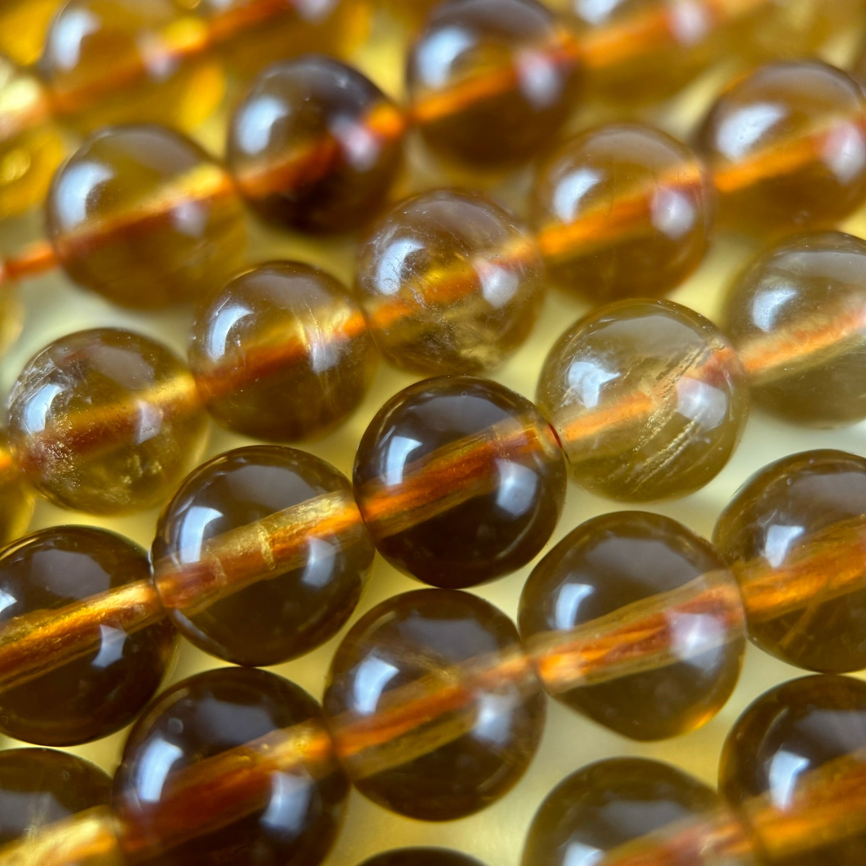 Amber Calcite Polished Round Beads image 3