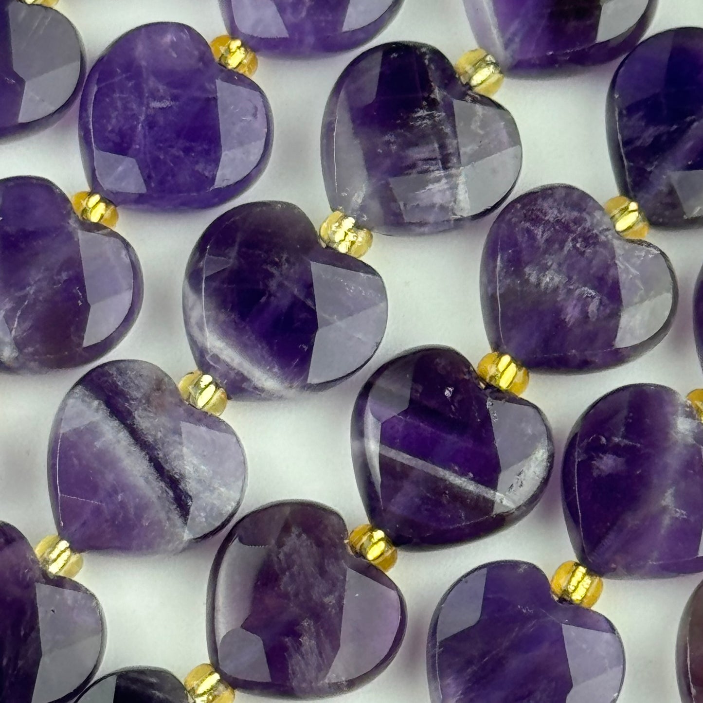 Chevron Amethyst Faceted Heart 12xï¿½12 mm Beads image 4
