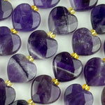 Chevron Amethyst Faceted Heart 12xï¿½12 mm Beads image 4