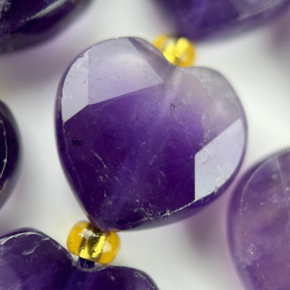 Chevron Amethyst Faceted Heart 12xï¿½12 mm Beads image 5