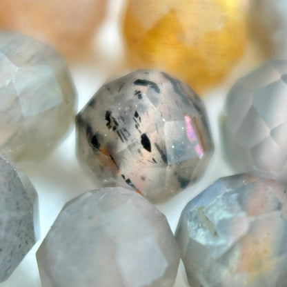 Moonstone Sunstone Faceted Round Beads image 1