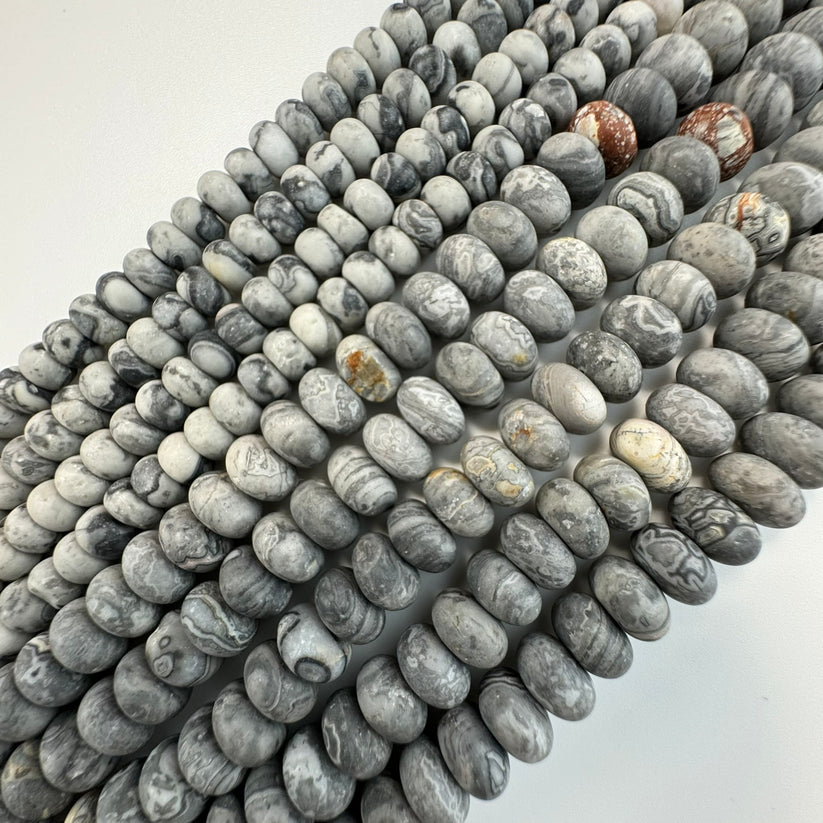 Frosted (Matte) Rondelle Stone Beads