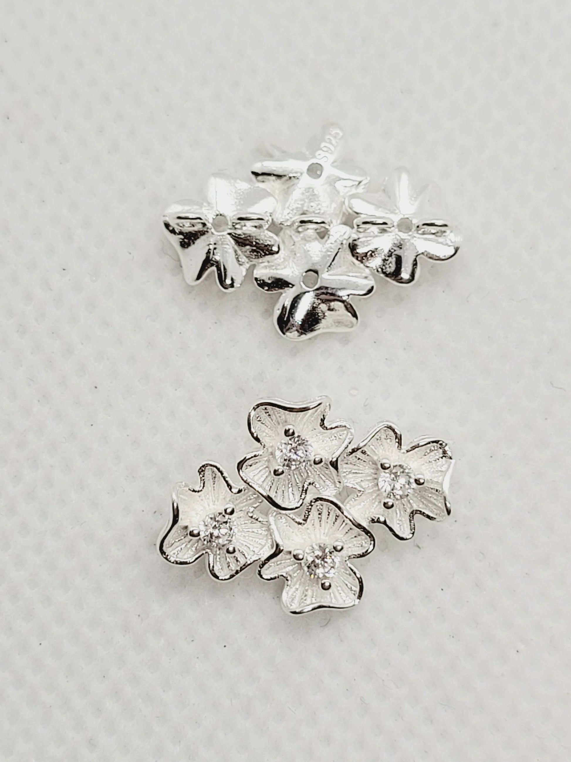 Four Flower & Cubic Zirconia Enhancer | 925 Sterling Silver image 0