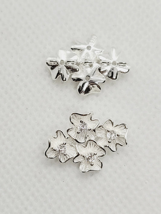Four Flower & Cubic Zirconia Enhancer | 925 Sterling Silver image 0