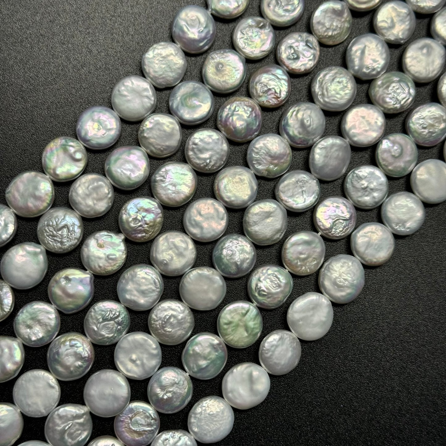 AAA Silver Coin Pearl  12x4mm image 0