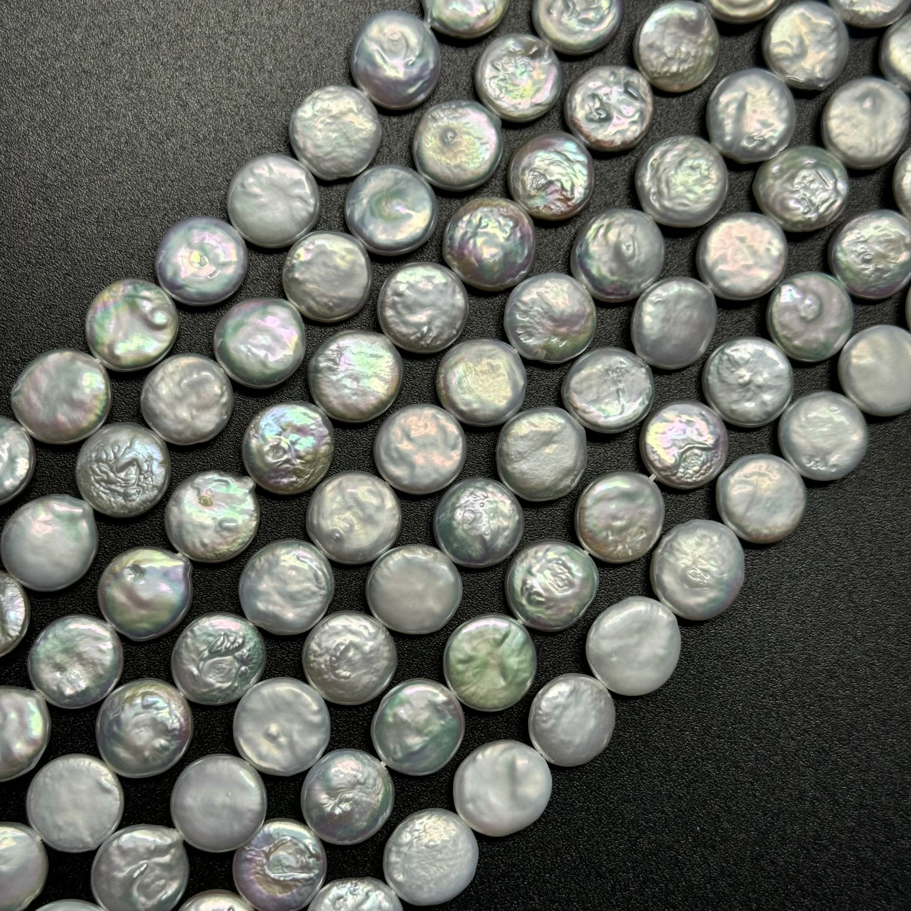 AAA Silver Coin Pearl  12x4mm image 0