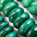 Malachite Rondelle Polished Beads image 2