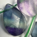 Rainbow Fluorite Faceted Pear Shape Beads image 5