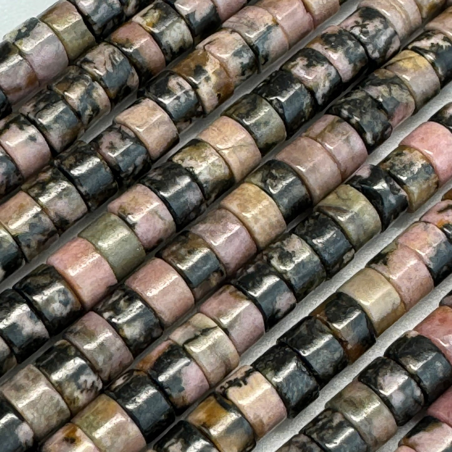 Rhodonite Dendritic Heishi Beads image 4