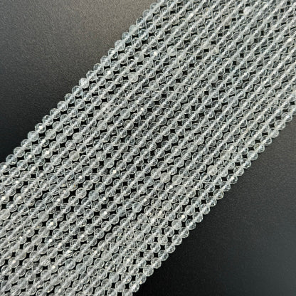 White Topaz Faceted Round Beads image 5