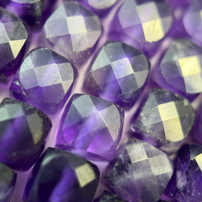 Amethyst Faceted Square Beads image 7