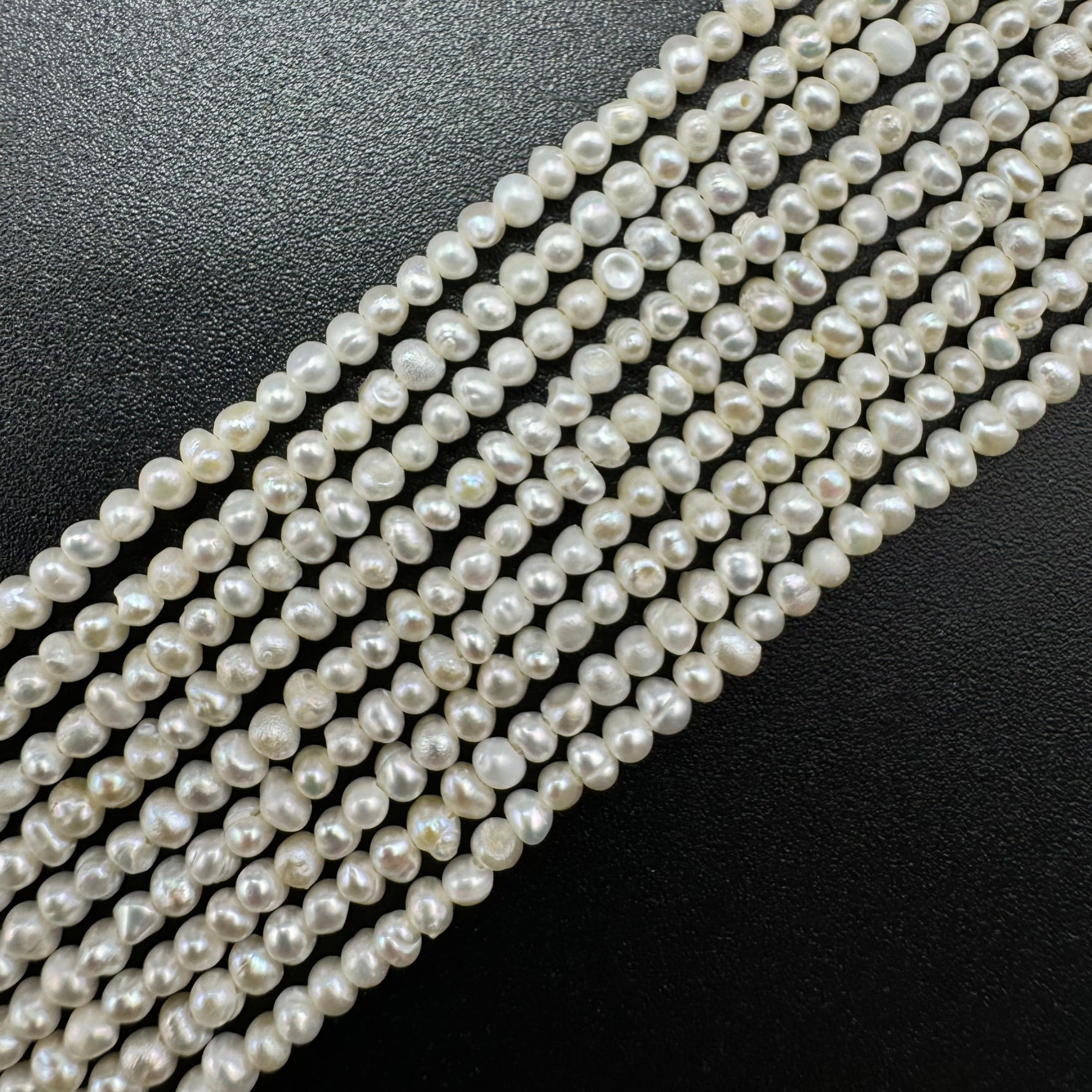 White and Peach Pearl  3.5x2.5mm - Perfect for Jewellery Crafting image 2