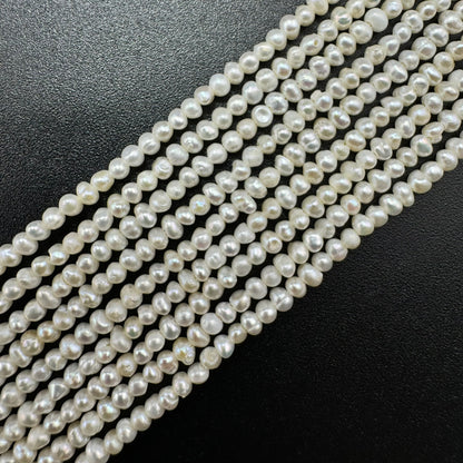 White and Peach Pearl  3.5x2.5mm - Perfect for Jewellery Crafting image 2