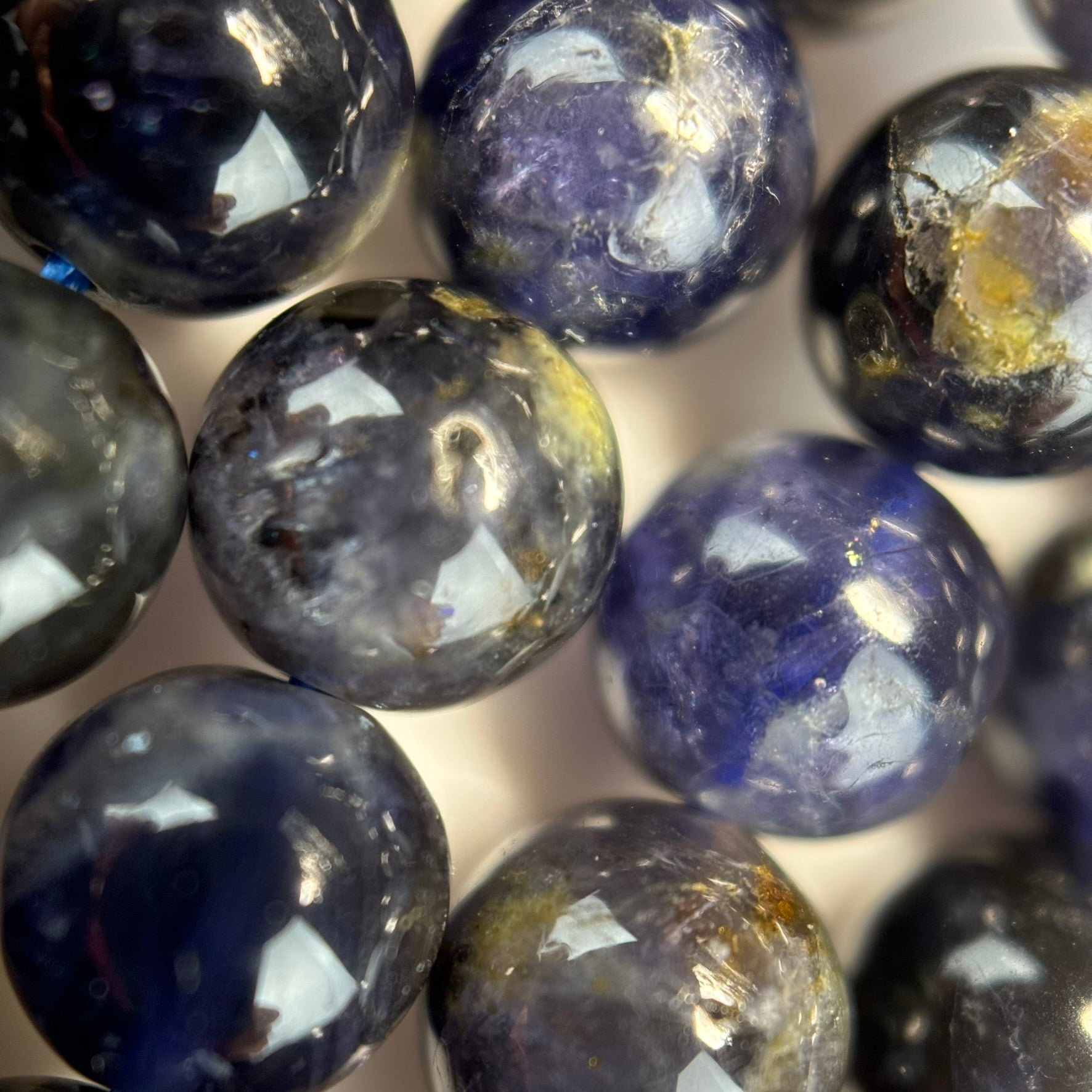 Iolite (Water Sapphire) Polished Round Beads  - 2 image 1