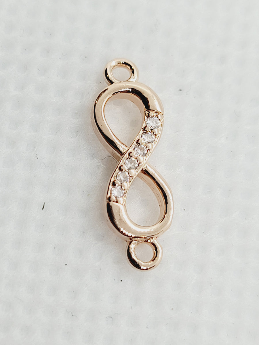 16mm Figure 8 Connector with Cubic Zirconia | 925 Sterling Silver | (3 colours) image 0
