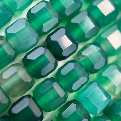 Green Dyed Chalcedony Square Beads image 6