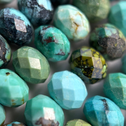 Turquoise Faceted Rondelle Beads (AA Quality) image 4