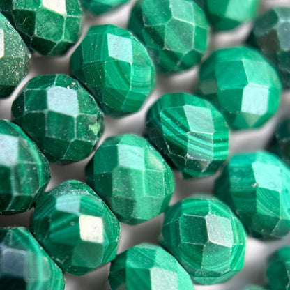 Malachite Faceted Rondelle Beads image 5