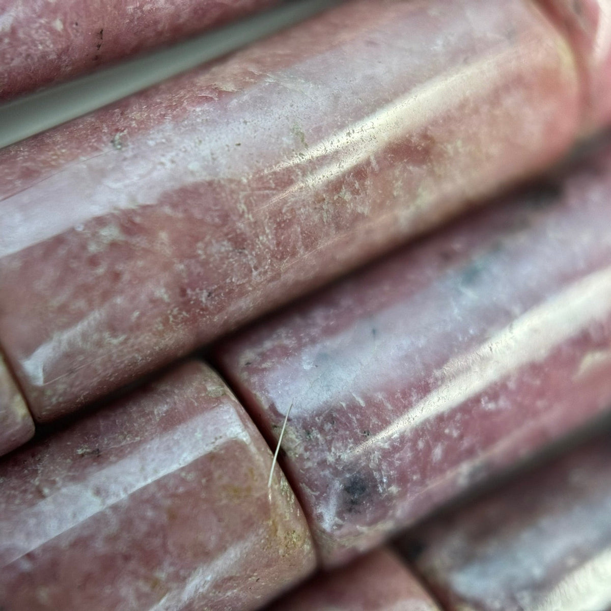 Rhodonite Cylinder Beads image 5