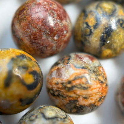 Red Leopard Skin Jasper Polished   Round Beads image 5