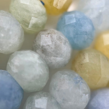 Faceted Aquamarine Rondelle Gemstone Beads image 5