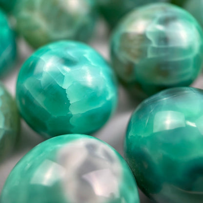 Dyed Green Agate Polished Round Beads  (20mm) image 4