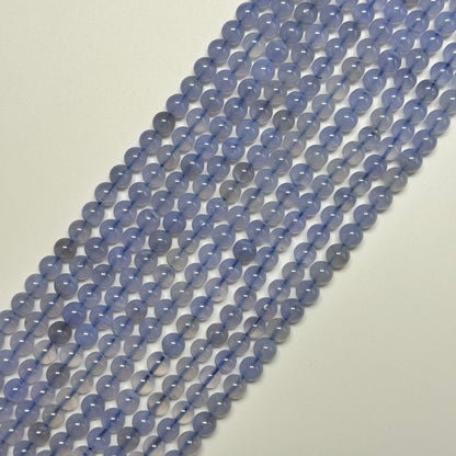 Blue Chalcedony Polished Round Beads image 5