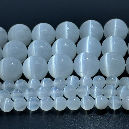 Selenite Polished Round Beads image 3