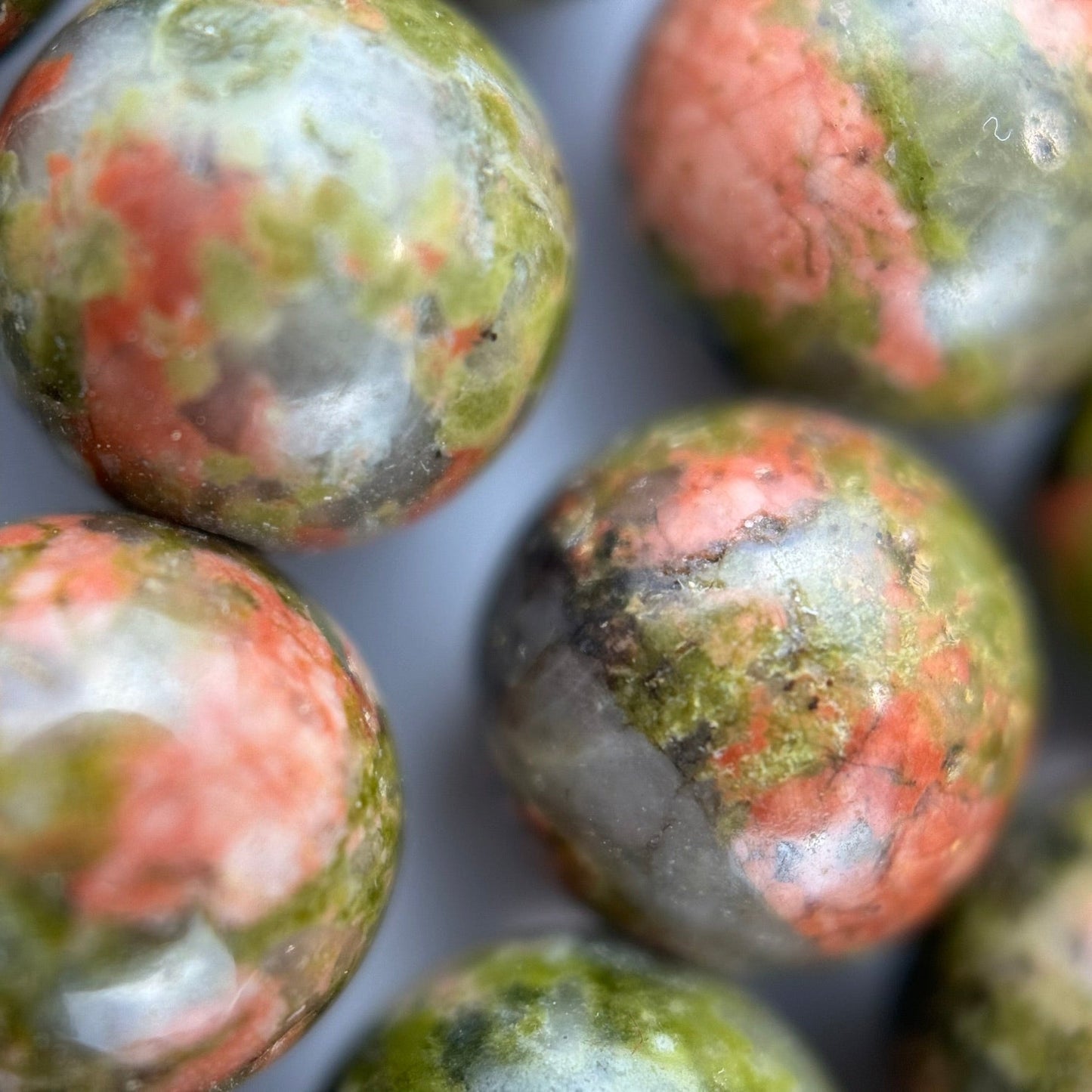 Unakite Beads - Polished Round Beads