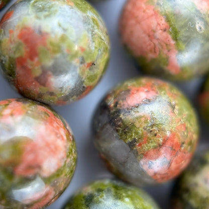 Unakite Beads - Polished Round Beads