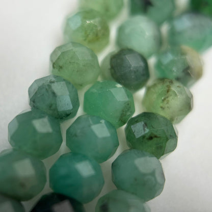 Emerald Faceted Rondelle Beads image 5