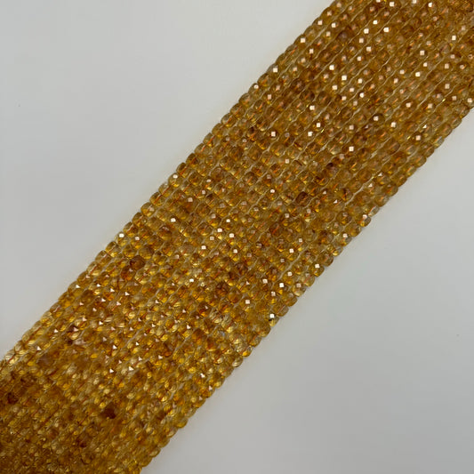 Citrine Beads - Square Heated