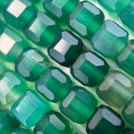 Green Dyed Chalcedony Square Beads image 6