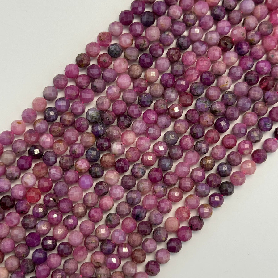 Ruby Faceted Round Beads image 0